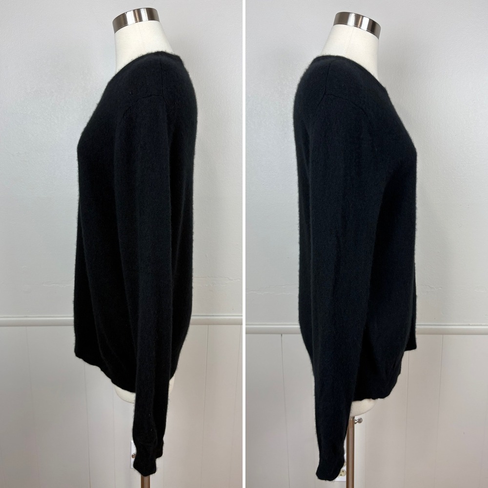 Quince Womens Cashmere Sweater Size L Black Long Sleeve Crewneck Classic Luxe - Picture 7 of 13